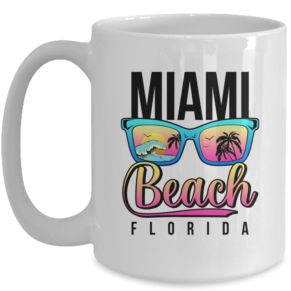 Miami Beach Florida Sunset Retro Souvenir Surf Miami Mug | teecentury