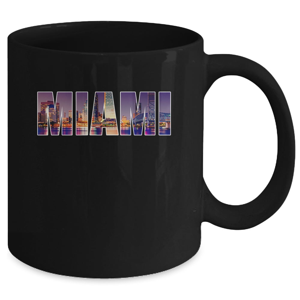 Miami Beach Urban Skyline City By Night Florida USA US Mug | teecentury