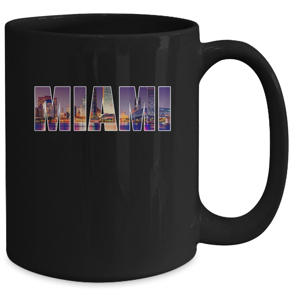 Miami Beach Urban Skyline City By Night Florida USA US Mug | teecentury