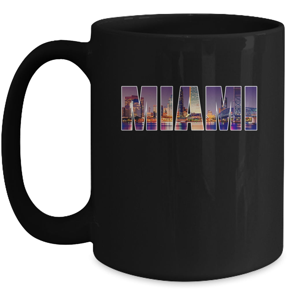 Miami Beach Urban Skyline City By Night Florida USA US Mug | teecentury