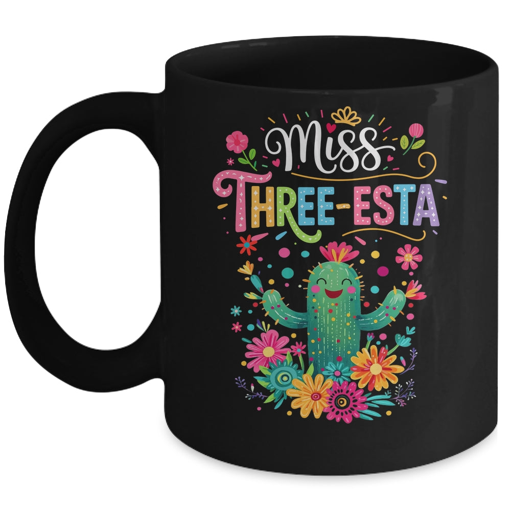 Miss Three-Esta Fiesta Cactus 3rd Birthday Party Outfit Mug | teecentury