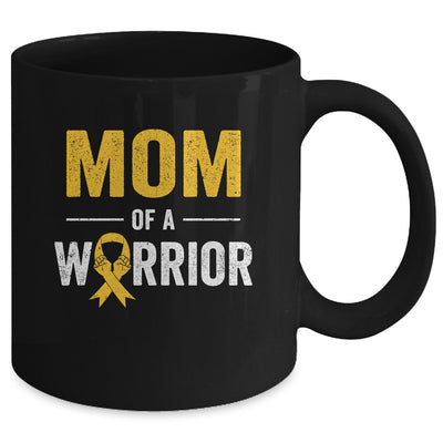 Mom Of A Warrior Childhood Cancer Awareness Family Ribbon Mug | teecentury