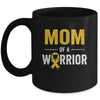 Mom Of A Warrior Childhood Cancer Awareness Family Ribbon Mug | teecentury