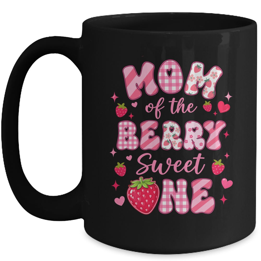 Mom Of The Berry Sweet One Strawberry First Birthday Mug | teecentury