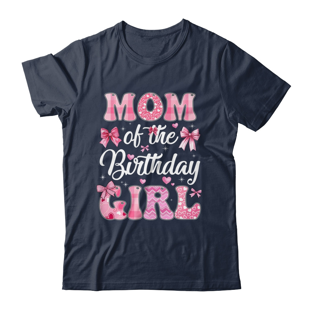 Mom Of The Birthday Girl Family Pink Coquette Bow Shirt & Hoodie | teecentury