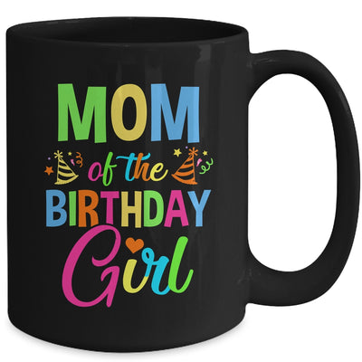 Mom Of The Birthday Girl Glows Retro 80's Party Family Mug | teecentury