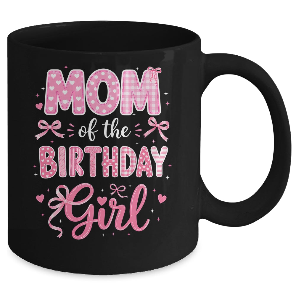 Mom Of The Birthday Girl Matching Pink Coquette Bow Mug | teecentury