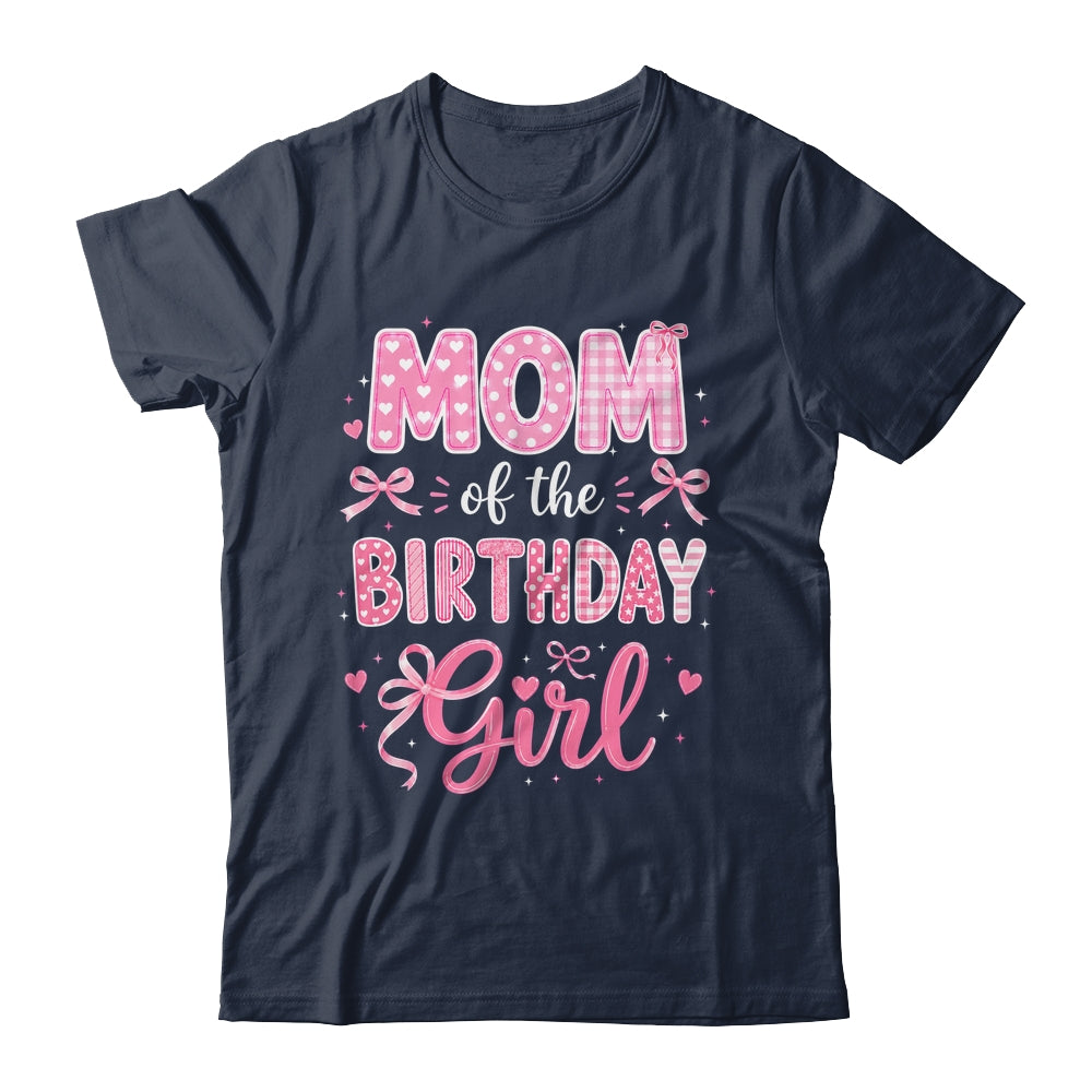 Mom Of The Birthday Girl Matching Pink Coquette Bow Shirt & Hoodie | teecentury
