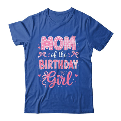 Mom Of The Birthday Girl Matching Pink Coquette Bow Shirt & Hoodie | teecentury