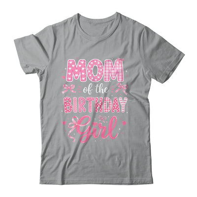 Mom Of The Birthday Girl Matching Pink Coquette Bow Shirt & Hoodie | teecentury