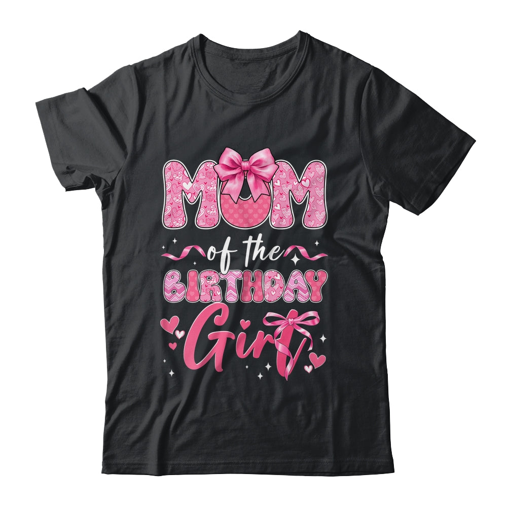Mom Of The Birthday Girl Pink Coquette Bow Family Shirt & Hoodie | teecentury