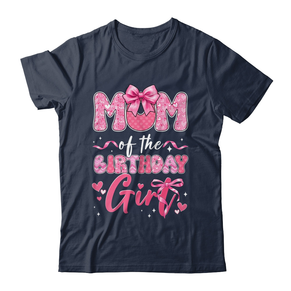 Mom Of The Birthday Girl Pink Coquette Bow Family Shirt & Hoodie | teecentury