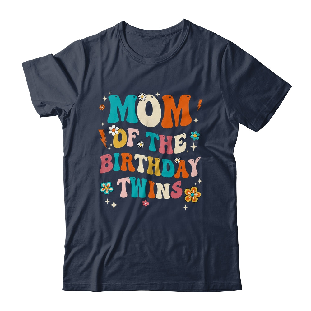 Mom Of The Birthday Twins Boys Girls Party Retro Bday Shirt & Hoodie | teecentury