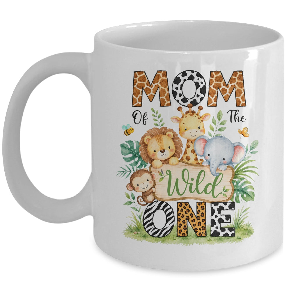 Mom Of The Wild One First Birthday Boy Jungle Safari Mug | teecentury