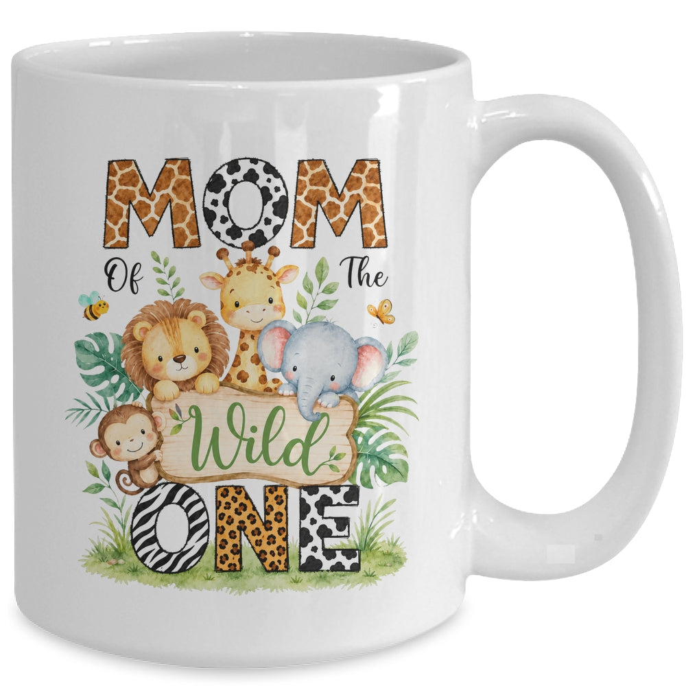 Mom Of The Wild One First Birthday Boy Jungle Safari Mug | teecentury