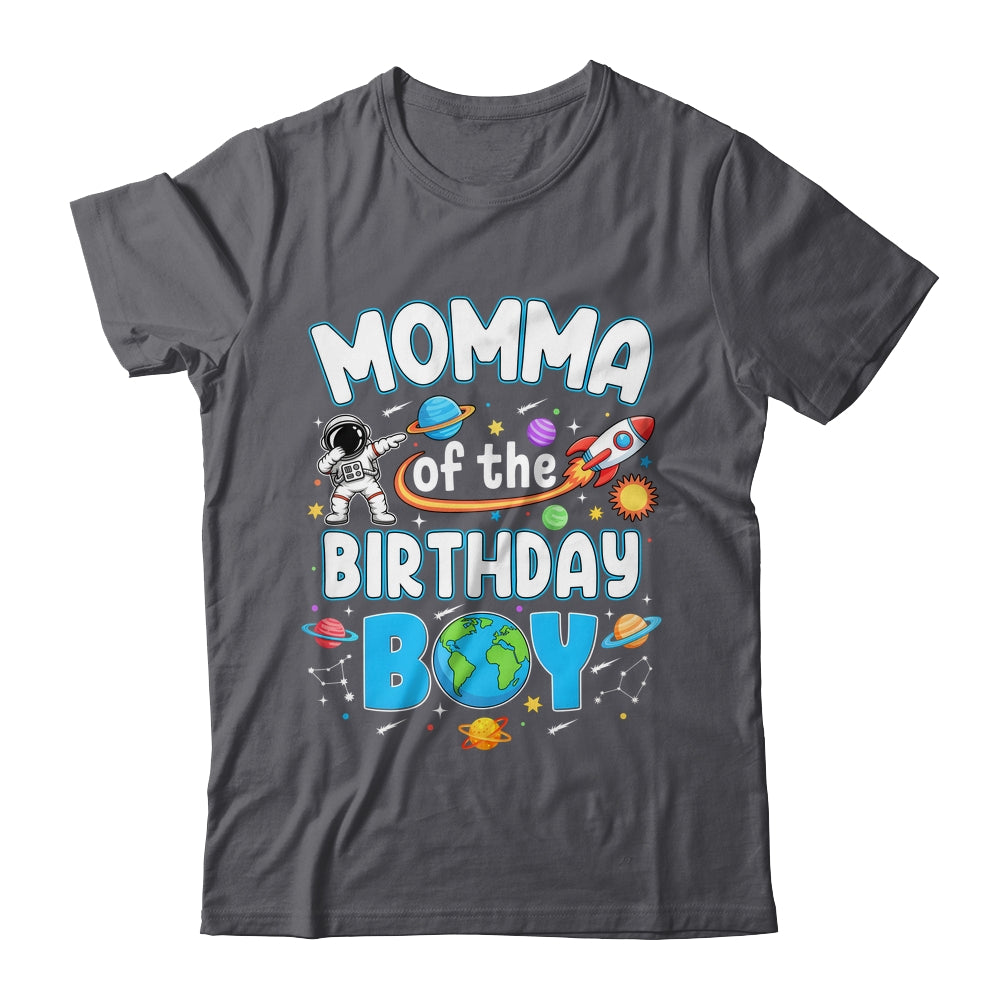 Momma Of The Birthday Boy Astronaut Family Space Planets Shirt & Hoodie | teecentury