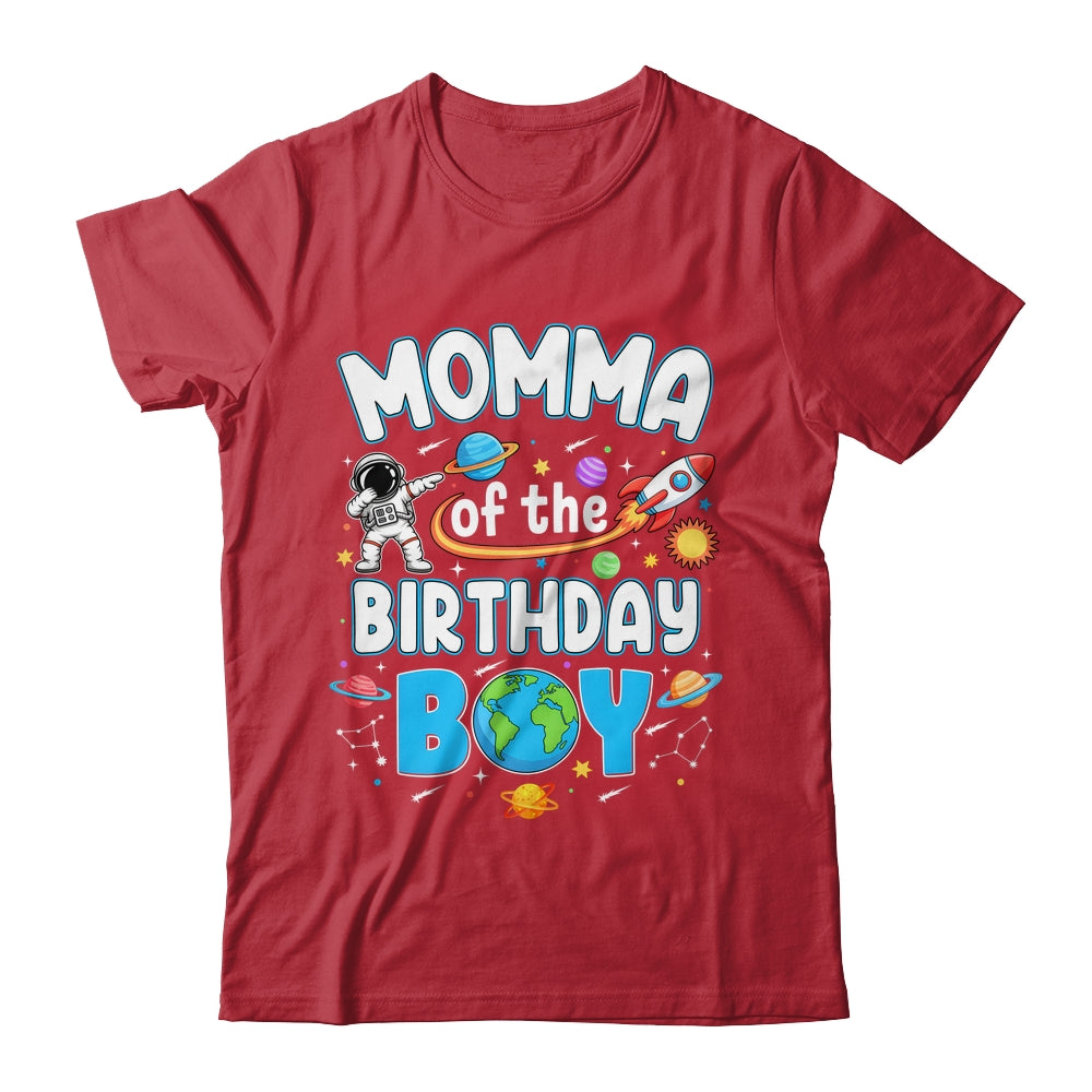 Momma Of The Birthday Boy Astronaut Family Space Planets Shirt & Hoodie | teecentury