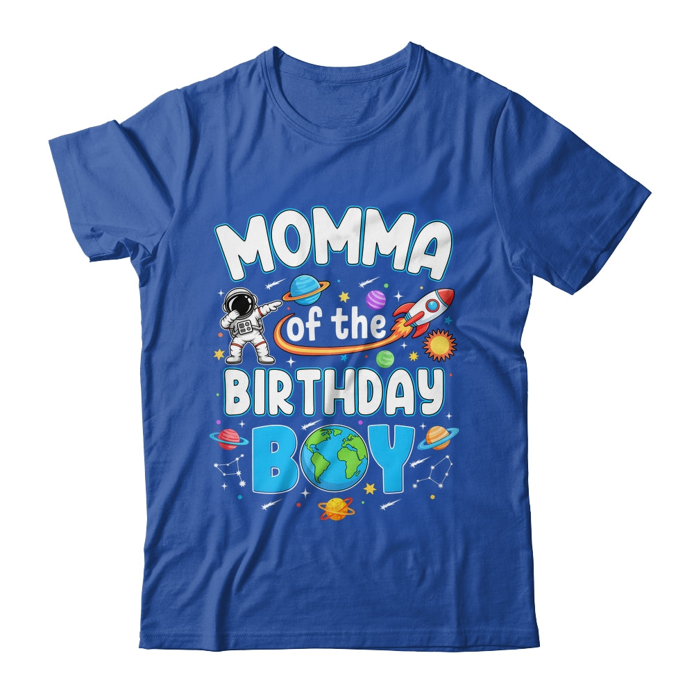 Momma Of The Birthday Boy Astronaut Family Space Planets Shirt & Hoodie | teecentury