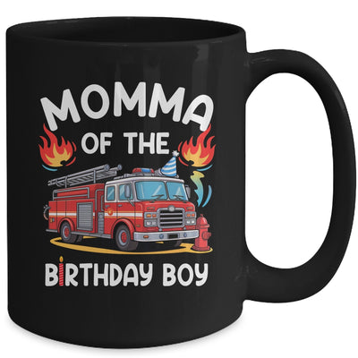 Momma Of The Birthday Boy Fire Truck Firefighter 1st Party Mug | teecentury