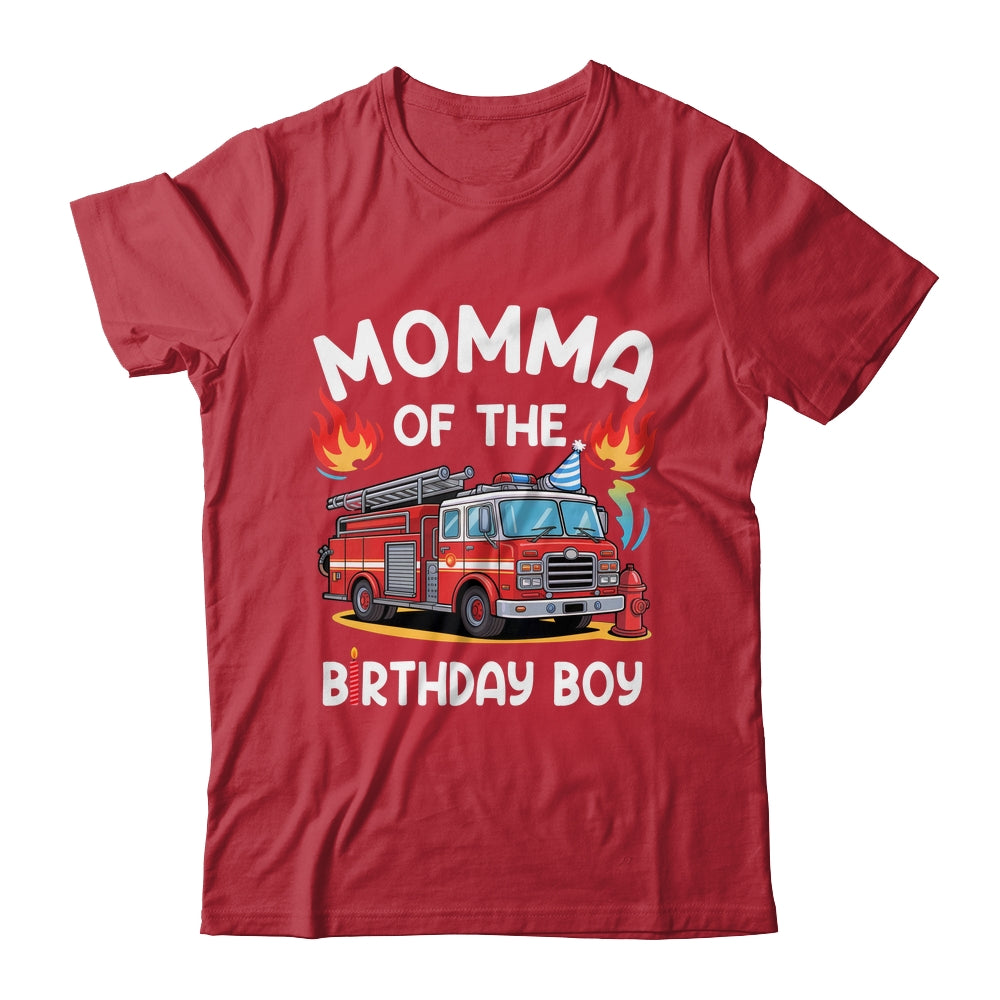 Momma Of The Birthday Boy Fire Truck Firefighter 1st Party Shirt & Hoodie | teecentury