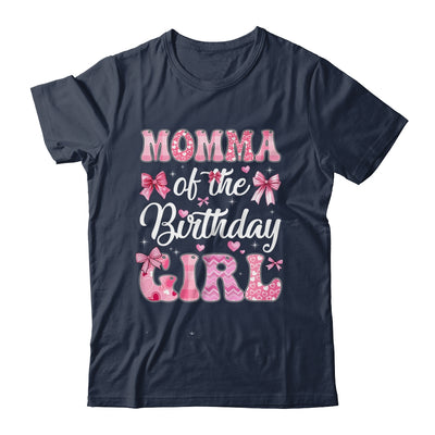 Momma Of The Birthday Girl Family Pink Coquette Bow Shirt & Hoodie | teecentury
