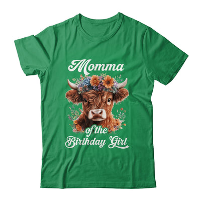 Momma Of The Birthday Girl Highland Cow Farm Family Shirt & Hoodie | teecentury