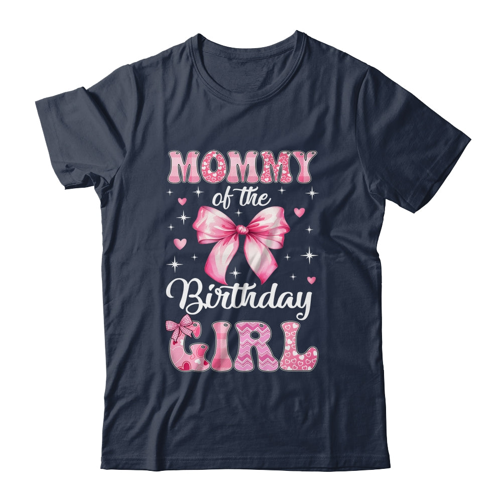 Mommy Of Birthday Girl Coquette Bow Matching Family Shirt & Hoodie | teecentury