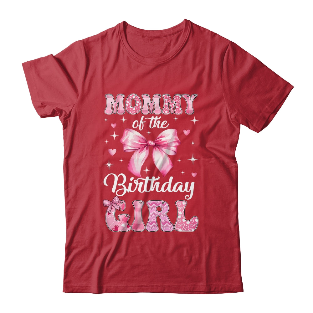 Mommy Of Birthday Girl Coquette Bow Matching Family Shirt & Hoodie | teecentury