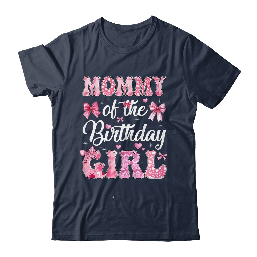Mommy Of The Birthday Girl Family Pink Coquette Bow Shirt & Hoodie | teecentury