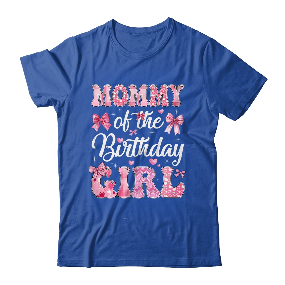 Mommy Of The Birthday Girl Family Pink Coquette Bow Shirt & Hoodie | teecentury