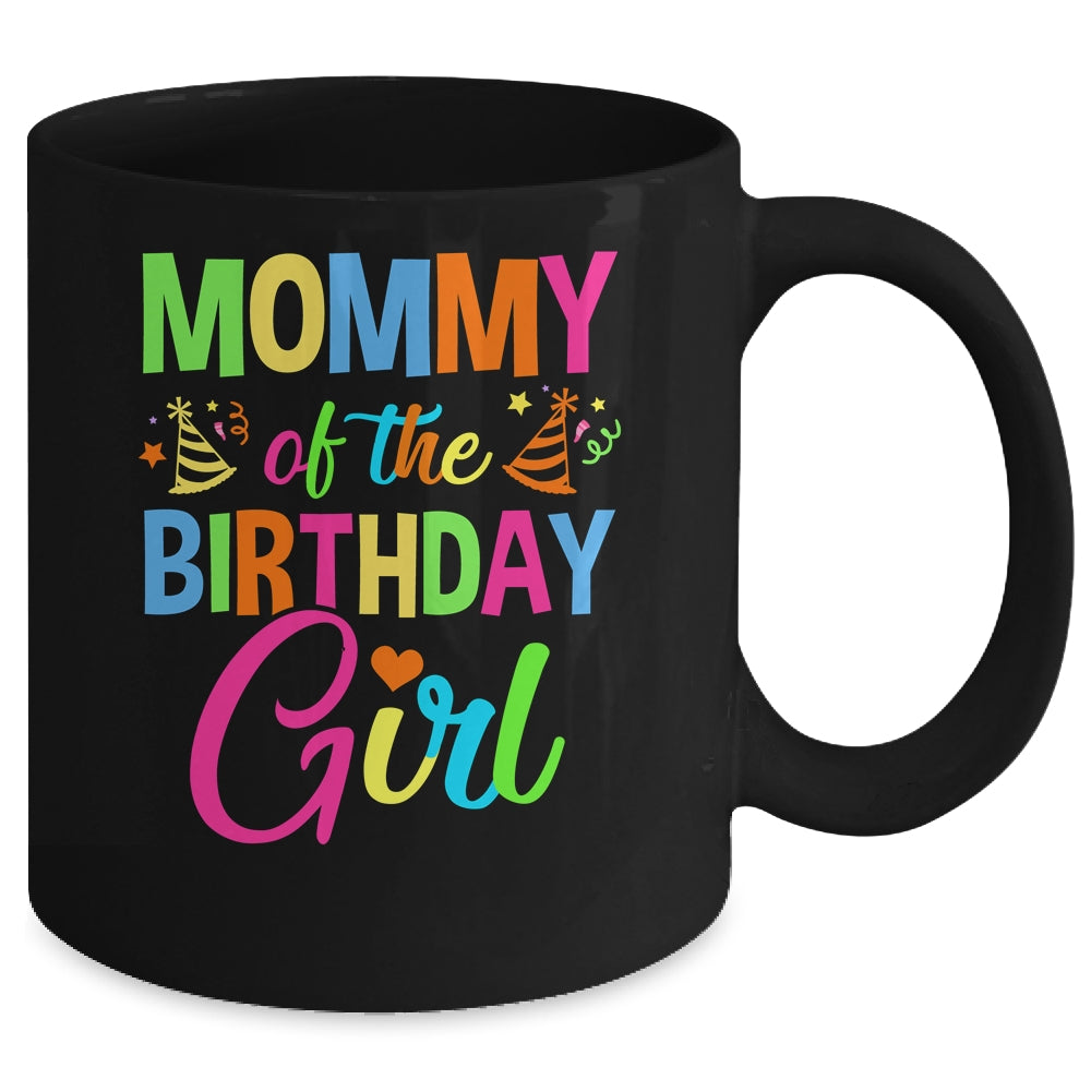 Mommy Of The Birthday Girl Glows Retro 80's Party Family Mug | teecentury