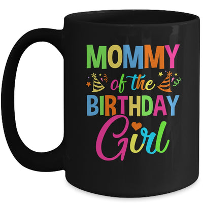 Mommy Of The Birthday Girl Glows Retro 80's Party Family Mug | teecentury