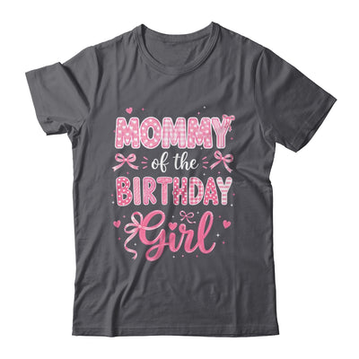 Mommy Of The Birthday Girl Matching Pink Coquette Bow Shirt & Hoodie | teecentury