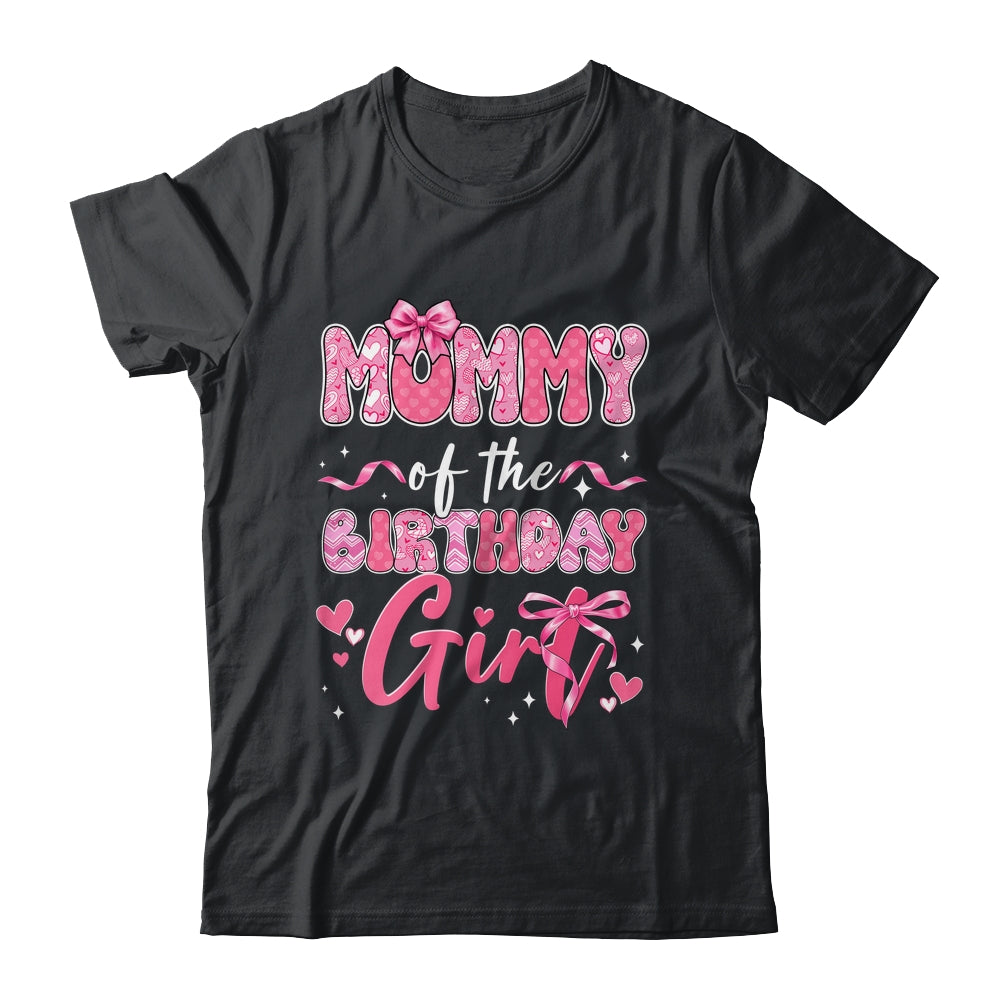 Mommy Of The Birthday Girl Pink Coquette Bow Family Shirt & Hoodie | teecentury