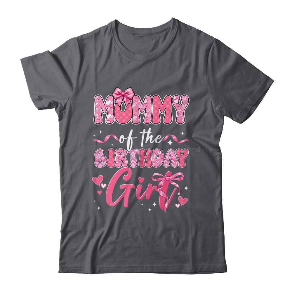 Mommy Of The Birthday Girl Pink Coquette Bow Family Shirt & Hoodie | teecentury