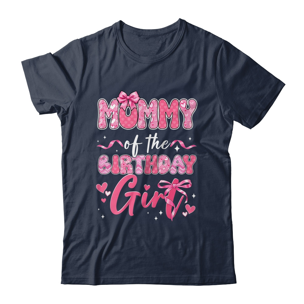 Mommy Of The Birthday Girl Pink Coquette Bow Family Shirt & Hoodie | teecentury