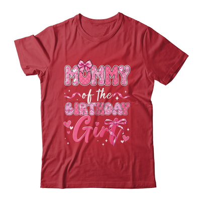 Mommy Of The Birthday Girl Pink Coquette Bow Family Shirt & Hoodie | teecentury