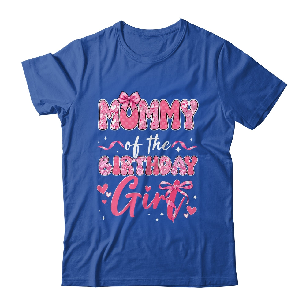 Mommy Of The Birthday Girl Pink Coquette Bow Family Shirt & Hoodie | teecentury