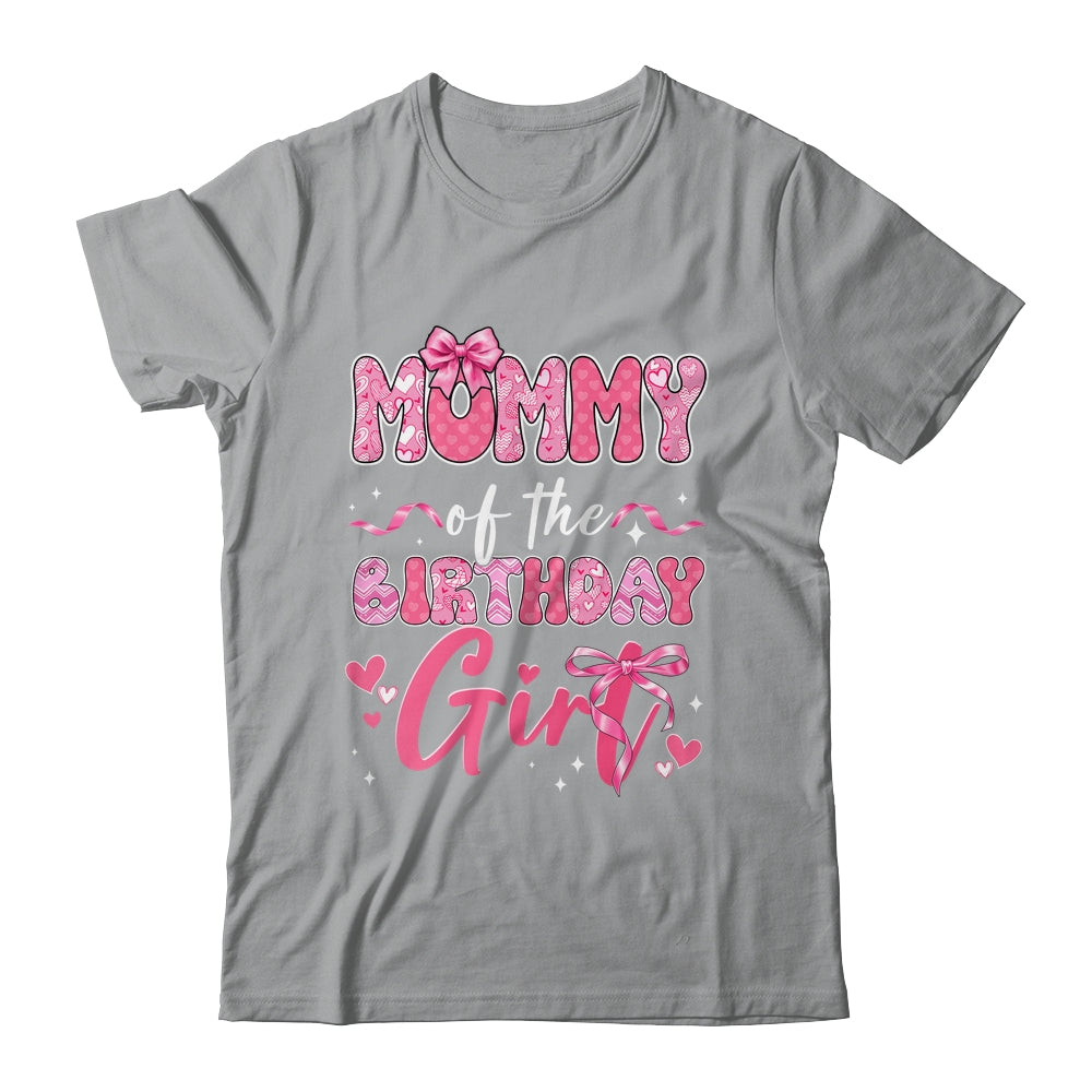 Mommy Of The Birthday Girl Pink Coquette Bow Family Shirt & Hoodie | teecentury
