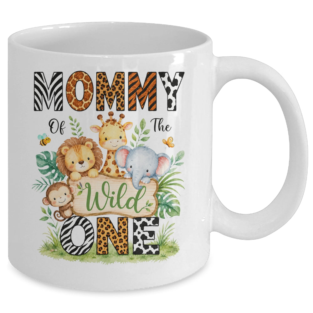 Mommy Of The Wild One First Birthday Boy Jungle Safari Mug | teecentury