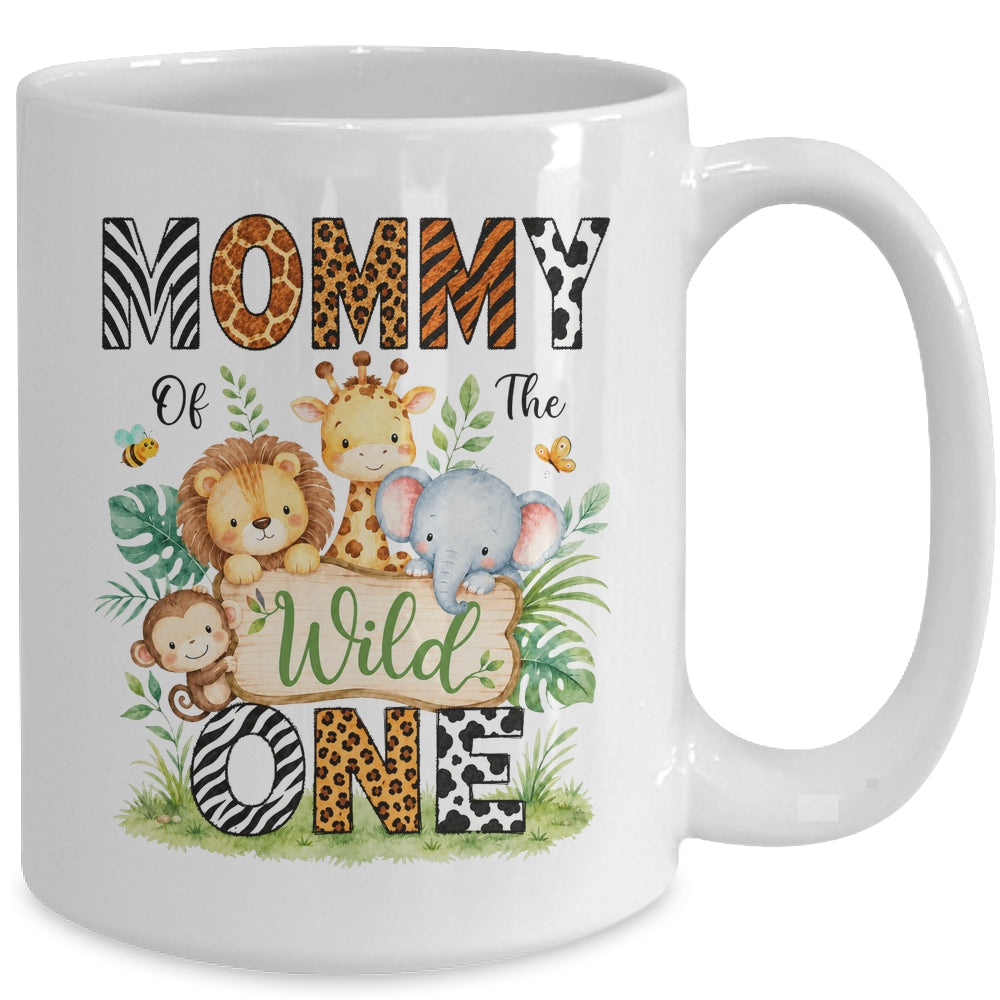 Mommy Of The Wild One First Birthday Boy Jungle Safari Mug | teecentury