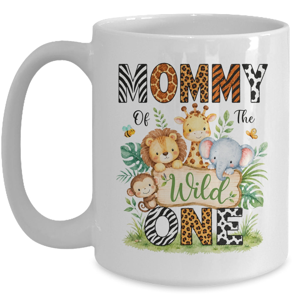 Mommy Of The Wild One First Birthday Boy Jungle Safari Mug | teecentury