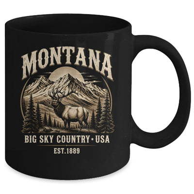 Montana Rocky Mountains Elk Big Sky Country Souvenir Vintage Mug | teecentury