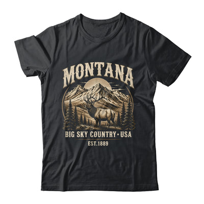 Montana Rocky Mountains Elk Big Sky Country Souvenir Vintage Shirt & Tank Top | teecentury