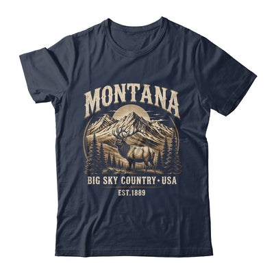 Montana Rocky Mountains Elk Big Sky Country Souvenir Vintage Shirt & Tank Top | teecentury