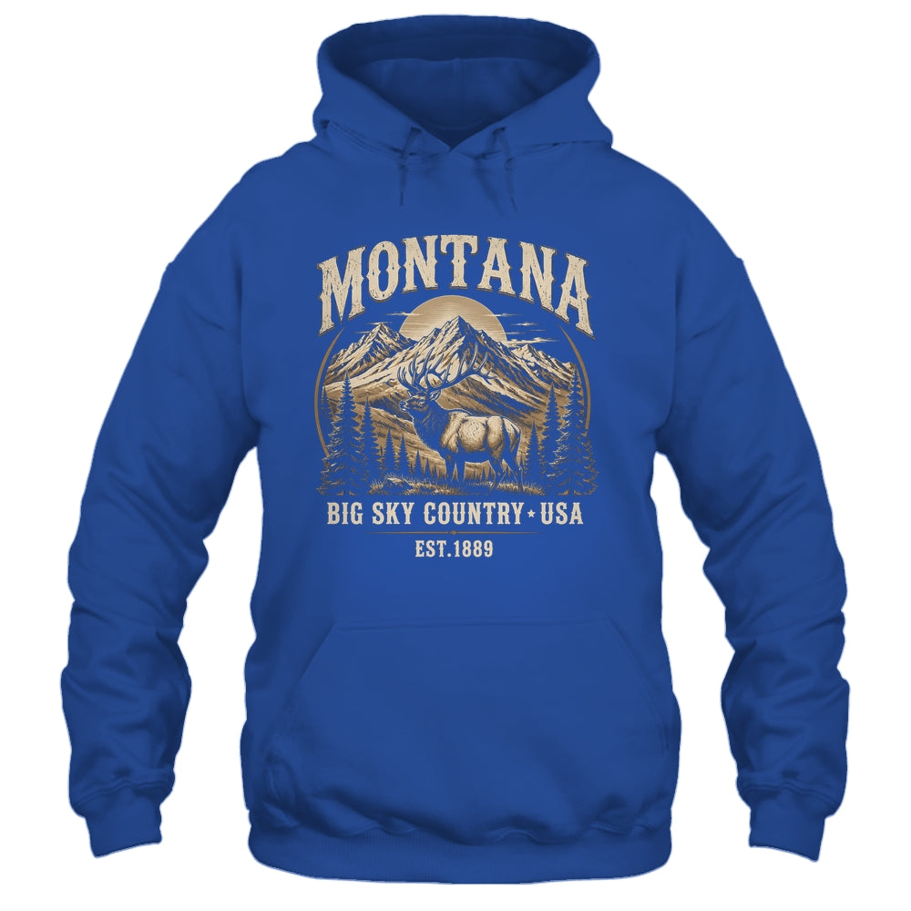 Montana Rocky Mountains Elk Big Sky Country Souvenir Vintage Shirt & Tank Top | teecentury