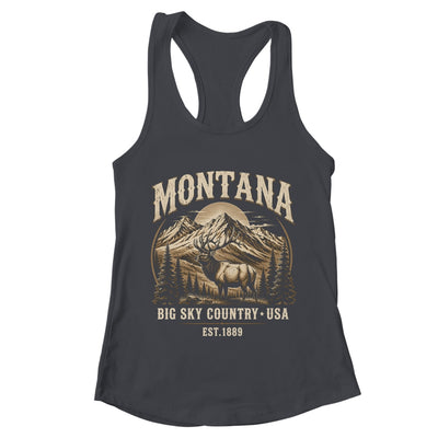 Montana Rocky Mountains Elk Big Sky Country Souvenir Vintage Shirt & Tank Top | teecentury