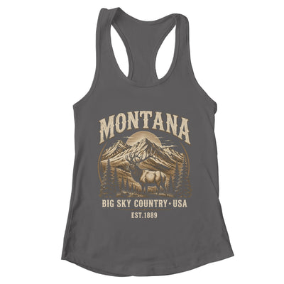 Montana Rocky Mountains Elk Big Sky Country Souvenir Vintage Shirt & Tank Top | teecentury