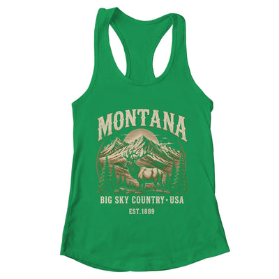 Montana Rocky Mountains Elk Big Sky Country Souvenir Vintage Shirt & Tank Top | teecentury