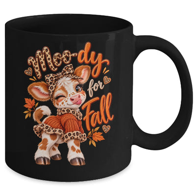 Moo-Ody For Fall Cow Leopard Bow Autumn Graphic Women Girls Mug | teecentury